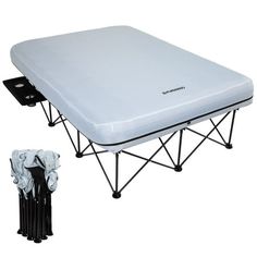 the portable cot is ready to be used for camping