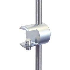 a metal pole with a screw and nut on it's end, against a white background