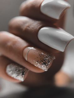 Shilaki 2023, Milky Nails, Wow Nails, Makijaż Smokey Eye, Cute Gel Nails, Unique Acrylic Nails, Bride Nails, Silver Nails