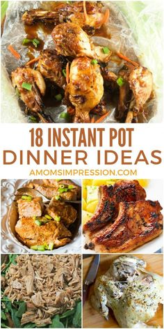 A collection of the best 18 Delicious Instant Pot Dinner Ideas that your family is going to love. From chicken to soup you will find something for everyone. Weekly Dinner Recipes, Dinner Ideas Instant Pot, Instant Pot Dinner Ideas, Instant Pot Chicken Recipes, Instant Pot Dinner, Copycat Olive Garden, Pot Recipes Healthy, Weekly Dinner, Dessert Easy