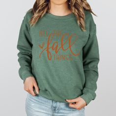 Fabric Content: Solid Colors: 50% Cotton, 50% Polyester Heathered Colors: 60% Cotton, 40% Polyester SIZES: These are UNISEX sweatshirts, please refer to the size chart. Small 4-6 Medium 8-10 Large 12-14 XL 16 2XL 18 Fall Things, Heather Green, Boyfriend T Shirt, Mom Sweatshirt, Plaid Shorts, Womens Fall, Sweater Weather, Women Pullover, Pumpkin Patch