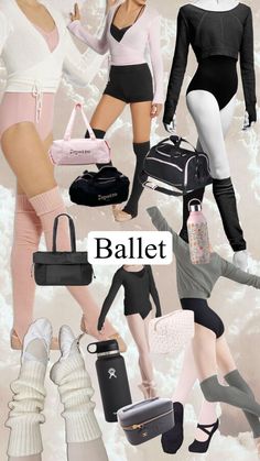 a collage of different women's clothing and shoes with the words ballet on them