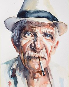 Human Painting, Watercolor Art Face, Watercolor Face, Watercolor Portrait Painting, Watercolor Blog, Leonard Cohen, Colorful Portrait, Portrait Sketches, Portraits From Photos