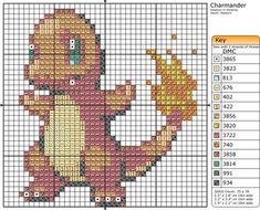 a cross stitch pattern with an image of a pikachu