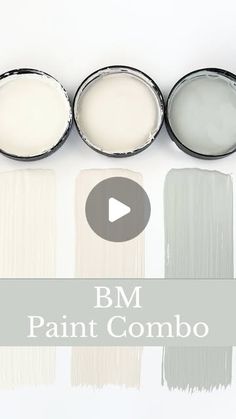 three paint colors with the words bm paint combo on them and an image of four different