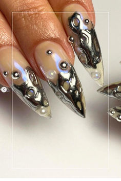 liquid metal nails designs