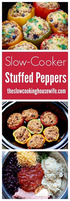 slow cooker stuffed peppers are the perfect side dish for any meal or appetizer