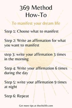 a white poster with the words, how to write an affirmation in 3 minutes