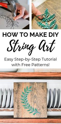 how to make diy string art with free pattern and instructions on the front cover