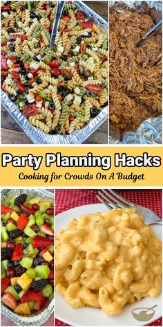 party planning hacks cooking for groups on budget, including pasta salad and macaroni salad