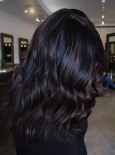 Hair Balayage Ideas, Caramel Highlights On Brown Hair, Chocolate Brown Balayage, Highlights On Brown Hair, Balayage Ideas, Brown Hair Looks, Beautiful Black Hair