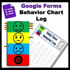 the behavior chart log for google forms is shown with an image of smiley faces on it