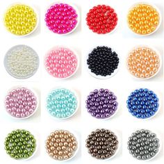 many colors of beads are shown in this image