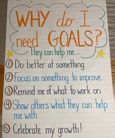 a paper with writing on it that says why do i need goals?