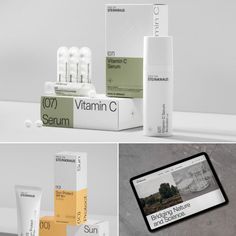 an assortment of skin care products including vitamin c