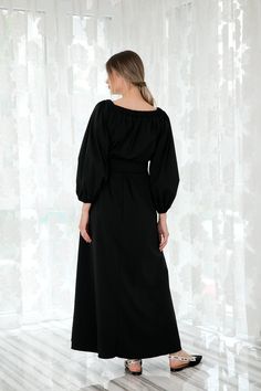 Black Taffeta Dress, Kaftan Dress, Bishop Sleeve Dress Our Amazing Black Maxi Taffeta dress is our new arrival for Pre Fall 2020 - the best women formal dress! The maxi frame of our elegant dress gives it the comfy fit we all need. Cut for an oversized, maxi fit, our taffeta maxi dress drapes from the shoulders and moves queenly as you walk. The taffeta fabric is always a winning choice for Formal Events and Party Wear, whether you style it with flats, or with heels for evening. This kaftan maxi Solid Long Maxi Dress For Daywear, Long Maxi Dress For Daywear, Solid Color Long Maxi Dress For Daywear, Elegant Black Cotton Maxi Dress, Oversized Maxi Dress For Daywear, Solid Long Cotton Maxi Dress, Solid Cotton Maxi Dress For Daywear, Solid Color Cotton Maxi Dress For Daywear, Solid Color Long Cotton Maxi Dress