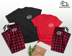 Couple Matching Pajamas, Monogrammed Christmas Pajamas, Pjs Christmas, Pajamas Pants, Gifts For Hubby, Couple Pajamas, Matching Christmas Pajamas, Happy Wife Happy Life, Adult Pajamas