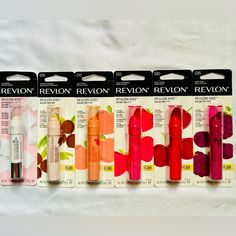 Brand New Set Of 6 Revlon Kiss Bundle. One Of Each In The Revlon Kiss Line As Well As A Bonus Revlon Kiss Sugar Scrub. Revlon Kiss Colors 010, 015, 025, 030, 035 And Sugar Min. The Revlon Kiss Balm Bundle Is The Ultra Hydrating Lip Balm That Provides Instantly Softer Smoother Kissable Lips. Revlon Hydrating Formula Is Infused With Natural Fruit Oils For Juicy Sheer Color. The Kiss Balm Has Spf 20 Protection And You Can Try Almost All Of The Available 6 Fresh Fruit Flavors. The Lasting Hydration Revlon Kiss Balm, Mint Sugar Scrub, Pearl Lipstick, Peach Lip Balm, Revlon Lip, Chapstick Lip Balm, Vinyl Lips, Revlon Makeup, Peach Lips