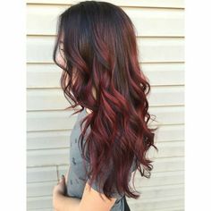 Balayage Brown And Red, Red Ombre Dark Hair, Red Extensions Hair Highlights, Cool Tone Balayage Brunette Red, Layered Red Balayage Hair, Fall Hair Color For Brunettes Balayage Red, Hair Color Ideas For Brown Hair Red, Red Biolage Hair Brown Balayage, Red Dementional Hair