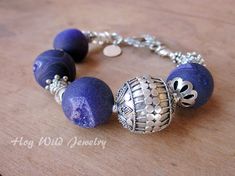 Asymmetrical Purple Agate Bali Silver Bead by hogwildjewelry Wild Jewelry, Bali Silver, Purple Agate, Silver Bead Bracelet, Natural Stone Jewelry, Magnetic Bracelet, Silver Bead, Stunning Necklace, Agate Beads