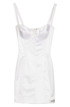 Dolce&Gabbana Kim Stretch Satin Corset Minidress | Nordstrom White Satin Dress, Satin Corset, The 1990s, Stretch Satin, Sweetheart Neck, White Satin, Designer Outfits Woman, Satin Dresses, Graduation Dress