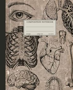 Composition Notebook College Ruled: Vintage Medical Illustration for Med School Enthusiasts | Perfect Gift for Students Studying Human Anathomy | 7mm Wide Lined Composition Notebook Covers, Book Cover Design Template, Composition Books, Composition Notebooks, Book Cover Template, Gift For Students