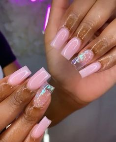 Nails For Ten Year Olds, Short Haircut Styles For Black Women, Jewellery Nails, Summer Nail Colors, Colored Acrylic Nails, Cute Acrylic Nail Designs, Blush Nails, Dope Nail Designs, Short Square Acrylic Nails