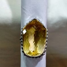 "Citrine Ring Women, 925 Sterling Silver Ring, Citrine Gemstone, Sterling Silver Ring, Handmade Fancy Shape, Size 16x25 MM Stone Size = 16x25 MM Stone Shape = Fancy  Weight in Grams = 12.49 gm (approx) About Citrine => You Need Citrine If... Are you looking for the light at the end of the tunnel? Are you in search of a crystal to uplift your spirit and bring more positivity and happiness into your life? Are you working on attracting wealth and success, but need a boost of confidence to go after Luxury Silver Citrine Crystal Ring, Citrine Crystal Meaning, Citrine Meaning, Honey Beauty, Attracting Wealth, Vibrant Energy, Citrine Stone, Citrine Ring, Crystal Meanings