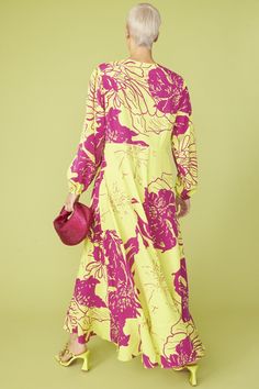 Nothing says summer like a rayon blend dress. Our Midi dress in yellow and pink has been made with long sunny days and hot summer nights in mind. A midi smock style with a tie at the waist to give it a flattering finish, long sleeves and detailed cuffs. it's ultra comfortable and breezy. Our favourite feature of the dress is the abstract print.    20% Rayon  80% Viscose Wild Outfits, Hot Summer Nights, Shirt Blouses Women's, Wrap Jumpsuit, Scarf Shirt, Yellow And Pink, Floral Maxi, Summer Nights, Floral Maxi Dress