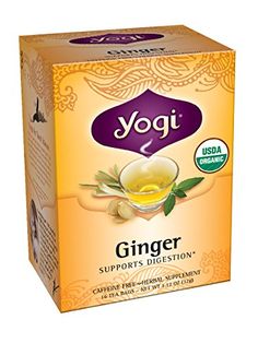 yogi ginger tea in a box on a white background