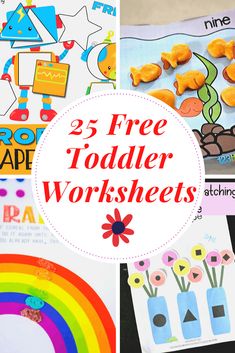 three free toddler worksheets for preschool