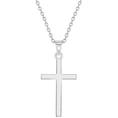 This 925 sterling silver cross necklace is a timeless and thoughtful religious gift for a beloved young boy. Its classic design carries profound meaning and comes complete with a matching link chain. To enhance the gifting experience, we've carefully packaged it in a complimentary gift box, ensuring your gesture is as special as the necklace itself. Age Group: Timeless Treasure for Young Boys & Teens; Safe for Sensitive Skin Material: 925 Sterling Silver Medal Cross Size: 27mm x 17mm petite silv Silver Cross Necklace, Sterling Silver Cross Necklace, 925 Sterling Silver Chain, Sterling Silver Cross, Girls Necklaces, Cross Pendant Necklace, Religious Gifts, Timeless Treasures, Silver Cross