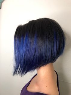 Chin Length Blue Hair, Dark Blue Bob, Peekaboo Bob, Colored Short Hair, Under Hair Color, Short Blue Hair, Short Hair Blue, Shaved Hair Cuts, Short Silver Hair