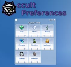 an image of a computer screen with the words cultt preferences in front of it