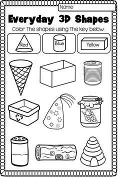 an image of everyday 3d shapes worksheet