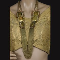 Rare To Find Rodrigo Otazu Gold Tone Statement Necklace, Long Multiple Chains, Accentuated Side Pendants Necklace Long, Womens Jewelry Necklace, Statement Necklace, Gold Tones, Jewelry Necklaces, Women Jewelry, Chain, Gold, Color