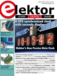 the cover of an electronic magazine with information about electronics and its components in german language