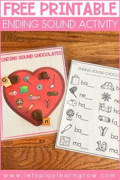 a printable valentine's day sound activity for kids