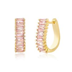 PRICES MAY VARY. 【High-Quality Material】These U shaped pink gold statement earrings are skillfully made from high-quality brass and AAA+ quality cubic zirconia,ensuring a lightweight wearing experience.The lead-free and nickel-free composition ensures optimal comfort for your ears. 【Chunky Pink Hoop Earrings】The timeless gold design of these earrings,in tandem with their modern hoop shape,creates a classic yet trend-driven accessory that transcends seasons.The simplicity of these Huggie Hoop Ear Gold Earrings For Women, Crystal Hoop Earrings, Gold Statement Earrings, Statement Drop Earrings, Earrings Crystal, Cubic Zirconia Earrings, Zirconia Earrings, Drop Dangle Earrings, Gold Rhinestone