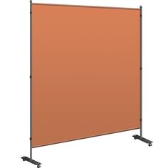 an orange screen with wheels on it