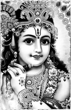 Krishna Black, Radha Krishna Sketch, Lord Krishna Sketch, Srimad Bhagavatam, Krishna Tattoo, White God, God Wallpaper, Pencil Portrait Drawing, Kanha Ji