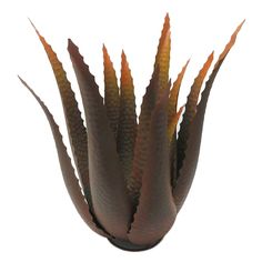 Copper Metal Aloe Plant Statue, 19" Metal Flowers Garden, River Rock Garden, Plant Outdoor, Outdoor Garden Statues, Yard Ornaments, Aloe Plant, Desert Garden, Metal Yard Art, Garden Statue