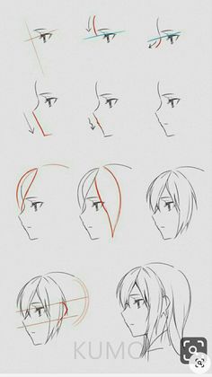 How To Draw Anime Face, Side Face Drawing, Face Tutorial, How To Draw Anime, Drawing Hair, Anime Tutorial, Manga Drawing Tutorials, Seni Dan Kraf, Draw Anime