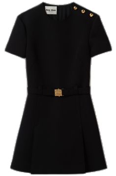 Luxury Black Belted Dress, Luxury Black Business Dress, Formal Fitted Miu Miu Dresses, Miu Miu Fitted Formal Dresses, Miu Miu Dresses, Tailoring Ideas, Miu Miu Dress, Miu Miu Handbags, Gift Accessories