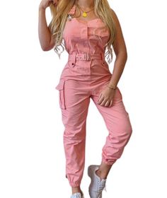 PRICES MAY VARY. Asian Size,1-2 Size Up referring Our Size Chart in Left Before Ordering. Imported and Material with Cotton Blended and Polyster.comfy and breathable, Lightweight,loose fit style from S-3XL Design: One Piece Overalls Jumpsuits with Adjustable strap. Waist Belted, Loose wide legs, Baggy Cargo Pockets. Cool Hip Hop Harem pants Overalls,Ankle-Length Cropped Occasion:Streetwear,Boyfriend Cool Style Multi-Pockets Great for Daily Wear,Work,Casual.Hip Hop, Kpop,Streetwear, Fashion Show, Cargo Jumpsuit, Jumpsuit Casual, Perfect Summer Outfit, Suspender Pants, Pink Jumpsuit, Jumpsuit Summer, Work Wear Women, Casual Jumpsuit, Summer Fashion Outfits