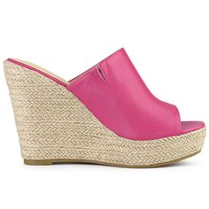 Shop Allegra K for pu leather open toe espadrille wedge platform mules you are looking for, get more women's wedges for yourelf. Order now! Free Returns! Womens Espadrilles Wedges, Platform Espadrille Sandals, Platform Mules, Women's Espadrilles, Espadrilles Platform, Faux Leather Heels, Platform Espadrilles, Wedge Pumps, Espadrille Wedge