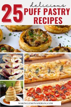 25 delicious puff pastry recipes with text overlay