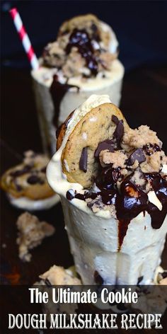 My mind drifted to the chocolate ice cream in the freezerIf only it had peanut butter in itWhat is it with these Germans Ultimate Milkshake, Cookie Dough Milkshake, Milkshake Shop, Honey Senpai, Homemade Cookie Dough, Homemade Hot Fudge, Healthy Cookie Dough