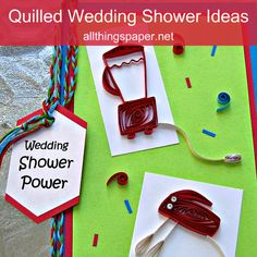 quilled retro kitchen appliances on wedding shower card