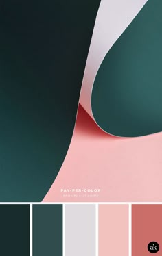 the color palette is green, pink and grey with some white lines on top of it